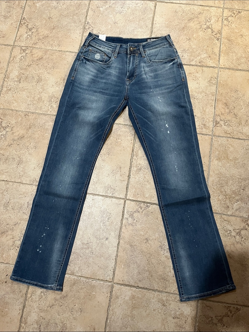 Buffalo David Bitton Men's Faded Blue Bootcut Jeans